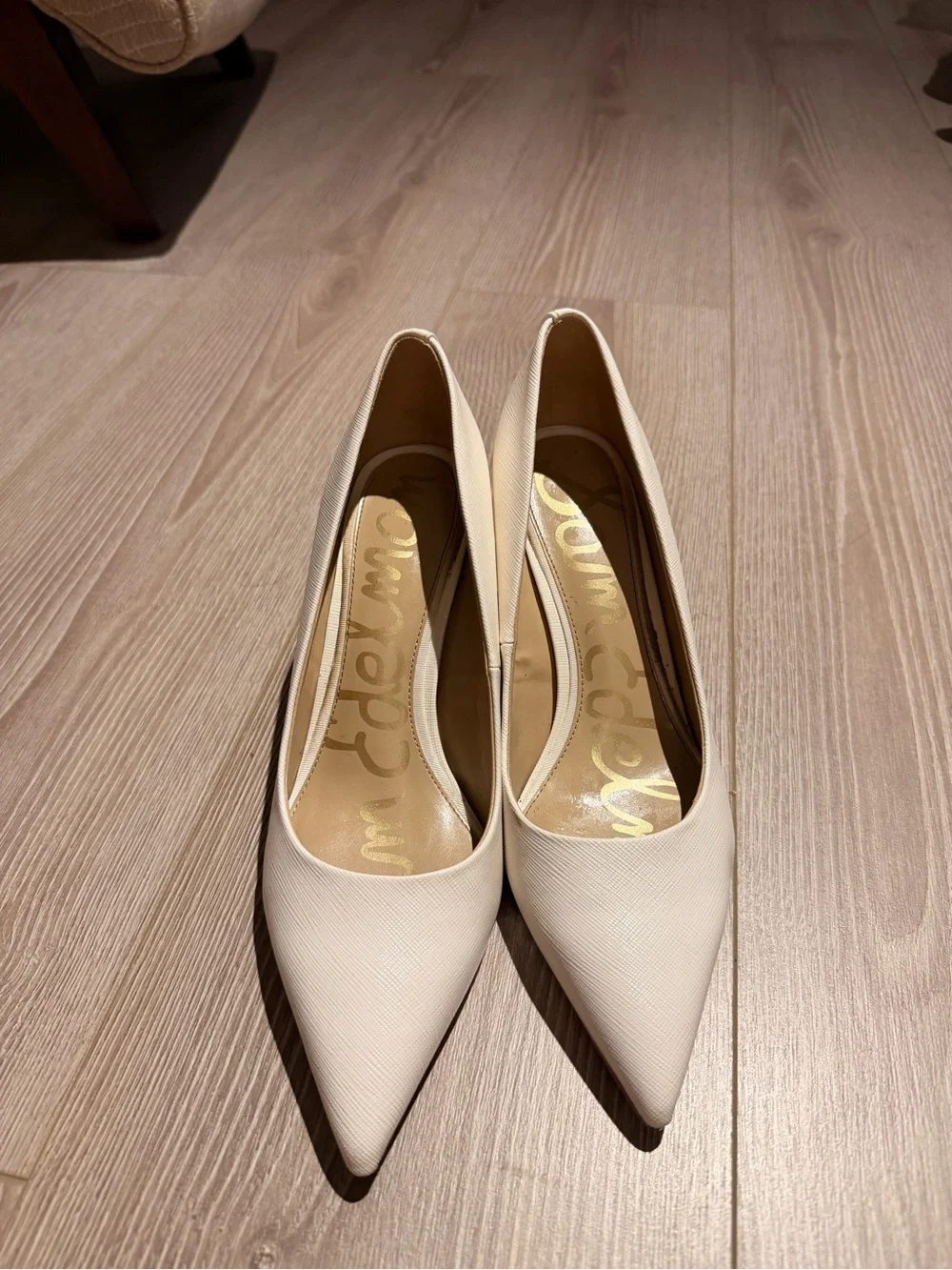 Sam Edelman Women’s Pointed Toe Pumps in Cream